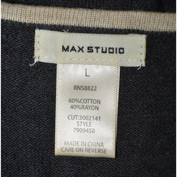 Max Studio Ladies L Gray Sweater Dress Balloon Sleeves at Knee Career Neutral - Picture 7 of 8